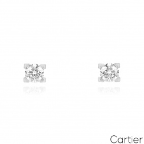 Cartier White Gold Diamond C de Cartier Earrings 2.42ct TDW XXX